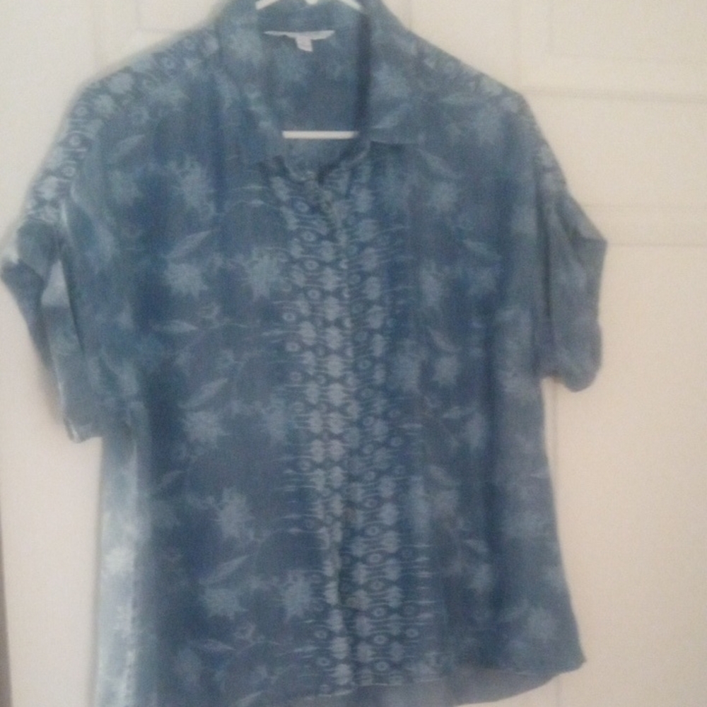 Liverpool Blue Patterned Button Down Shirt